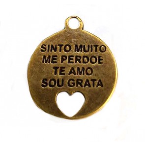 Pingente Medalha Ho'oponopono Ouro Velho (en17)