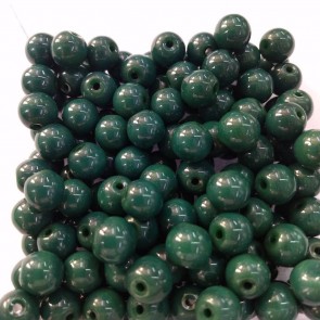 Bola de Porcelana leitosa lisa - Verde Escuro 8mm 250 gramas (porc3)