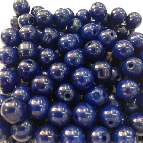 Bola de Porcelana leitosa lisa - Azul Escuro 8mm 250 gramas (porc6)
