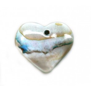 Coração de madrepérola polida azul 02 (madr04)